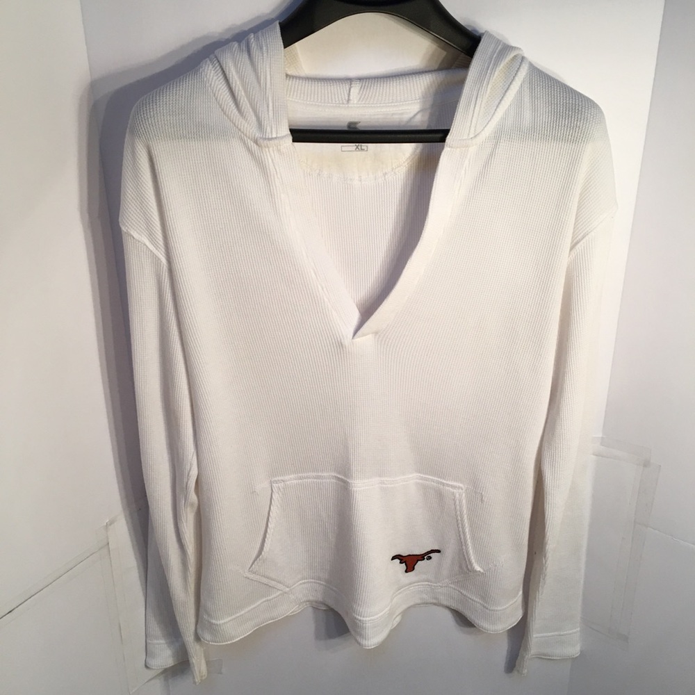Texas Longhorns thermal hoodie pullover white xl